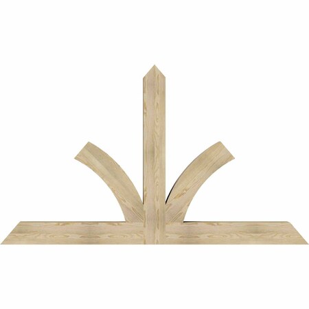Ekena Millwork Richland Rough Sawn Timber Gable Bracket, Douglas Fir, 84"W x 49"H x 6"D x 6"F, 14/12 Pitch GBW084X49X0606RIC00RDF